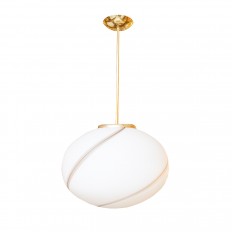 Ovoid frosted shade ceiling fixture